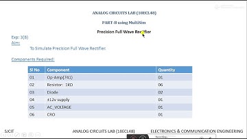 Precision Full Wave Rectifier Simulaiton using Multisim