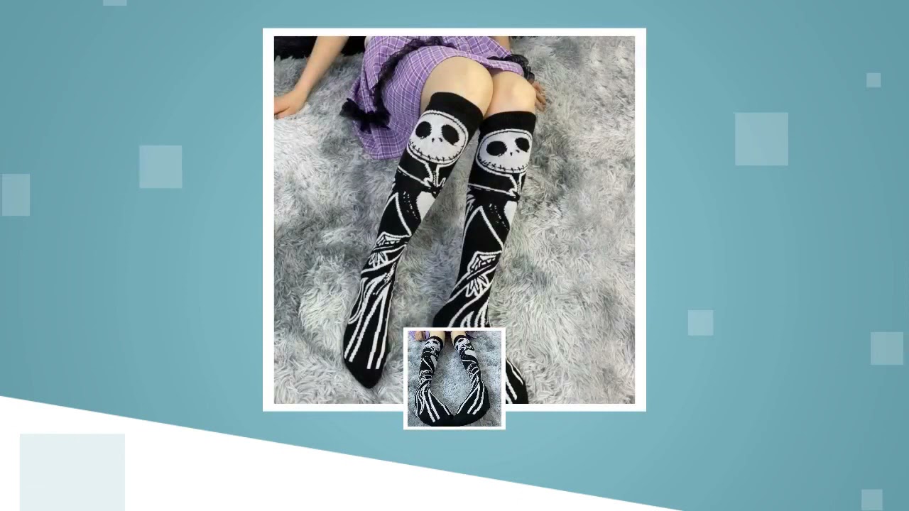 Harajuku Gothic Punk Dark Skeleton Knee Socks SS2181 Kawaii Clothes 