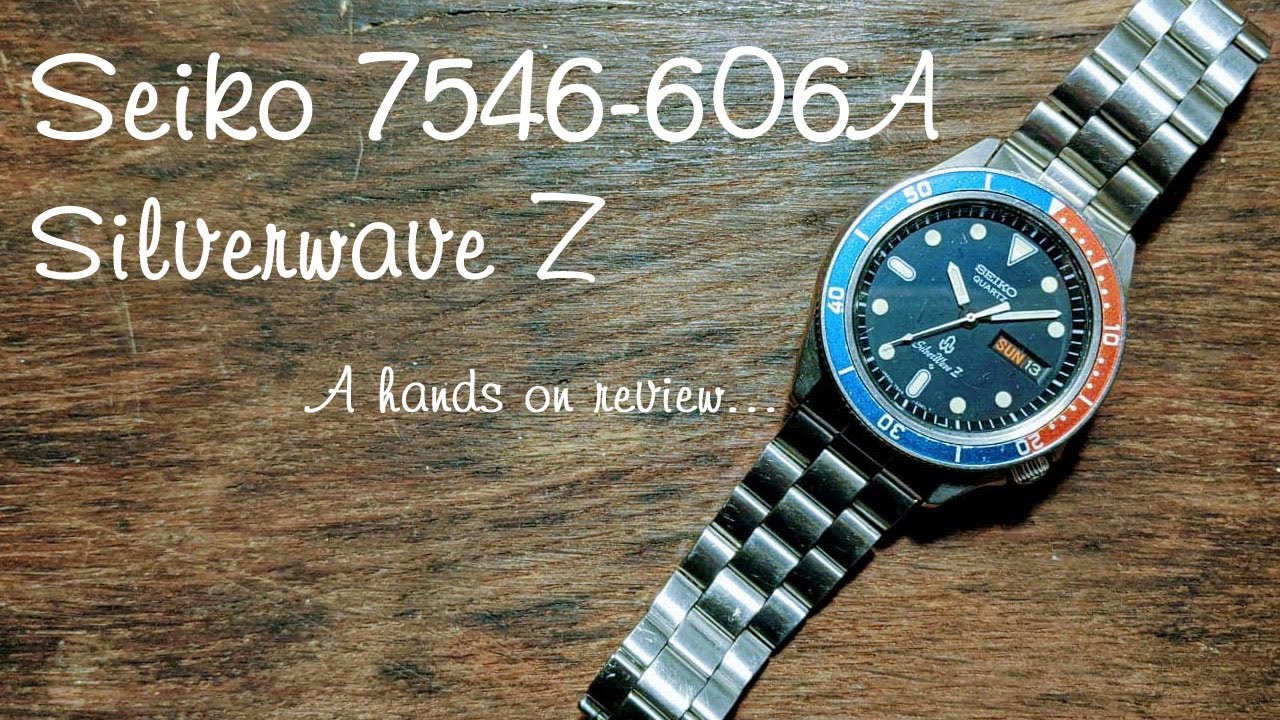 Seiko 7546-606A (7546-6040) Silverwave Z Pepsi quartz diver's watch - hands  on review - YouTube