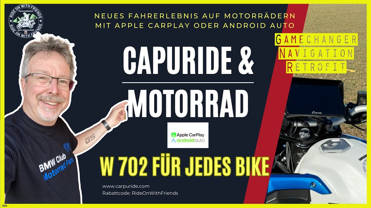 Carpuride W 702 | Apple Carplay / Android Auto für jedes Motorrad zum einfachen Nachrüsten