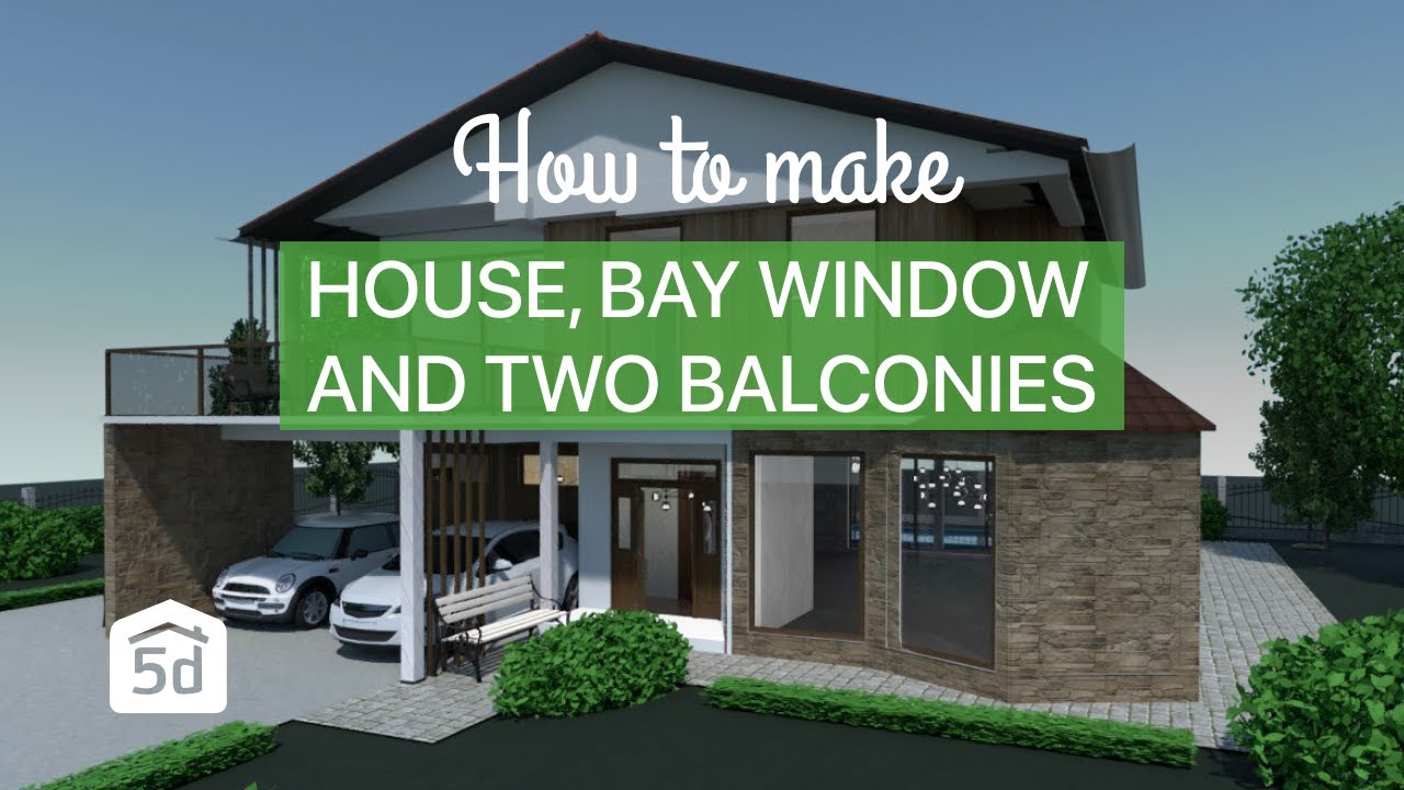 แอ พ ออกแบบ  2022 Update  House, bay window and two balconies by Planner 5D