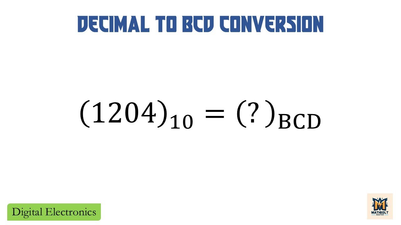 Problem 8 - Decimal to BCD Conversion | Digital Electronics | Explained in Assamese