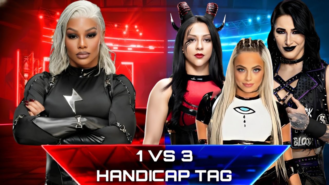 WWE 2K25 - Командный матч с гандикапом 1 против 3 | Джейд Каргилл против Стефани Вакер, Рии Рипли...