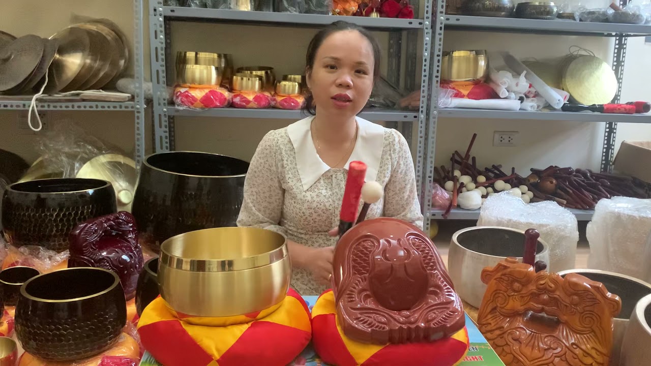 Bộ chuông mõ Đài Loan 8inch màu vàng cao cấp - youtube