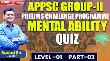 APPSC GROUP-II PRELIMS Challenge Programme | L1 P3 | MENTAL ABILITY QUIZ | #trending #viral #appsc