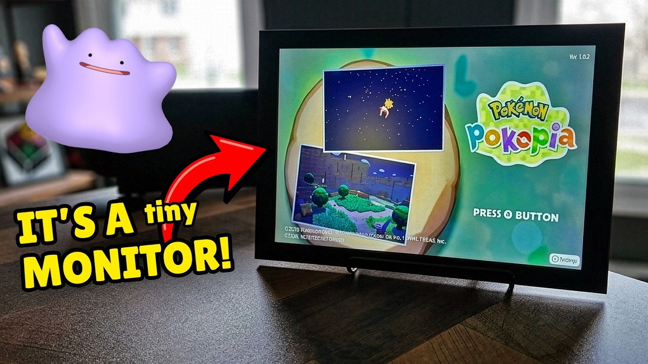 Playing Pokémon Pokopia on a Tiny Monitor - YouTube