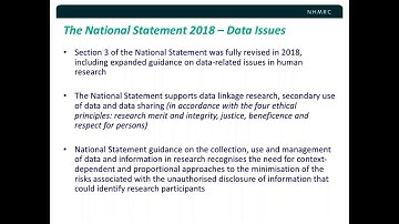 Summary- Data management in the NHMRC