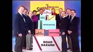 Super 7 Dealers Dunlop (Sumitomo) free perks 30-second commercial (US, 1989)