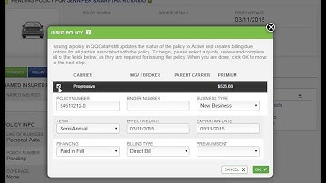QQCatalyst - How To Issue A Policy