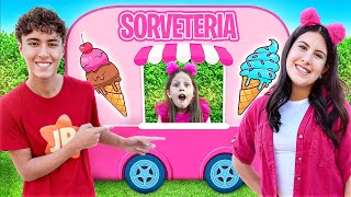  Maria Clara e JP Brincam no Carrinho de Sorvete! + Histórias Super Divertidas! 