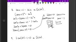 Solving Trig Equations Part 2