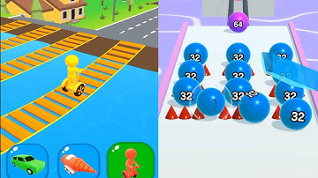 Shape-Shifting VS BALL RUN 2048 Gameplay Android, iOS