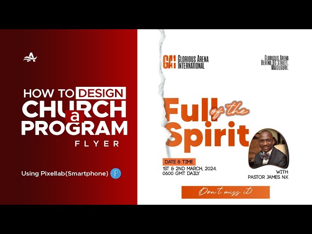 How to Create a simple church flyer using Pixellab (smartphone). class=
