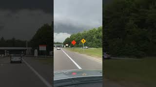 Rotating mesocyclone w/ funnel cloud/lowering