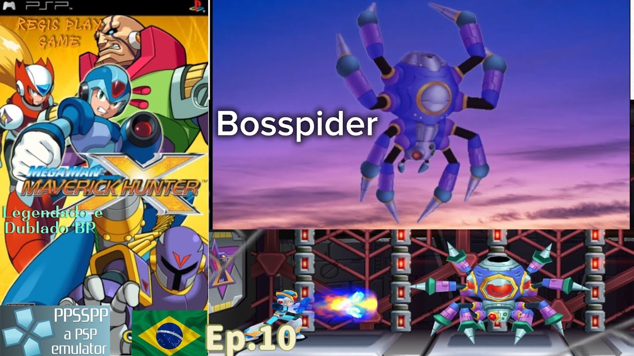 Mega Man Maverick Hunter X PSP Bosspider Dublado e Legendado em português Br
