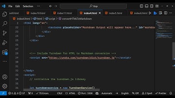 Javascript Turndown.js Example to Build HTML to Markdown Converter in Browser Full Web App