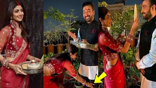 Shilpa Shetty celebrates her first Karwa Chauth with Raj Kundra after his Arrest &  Bail from Jail