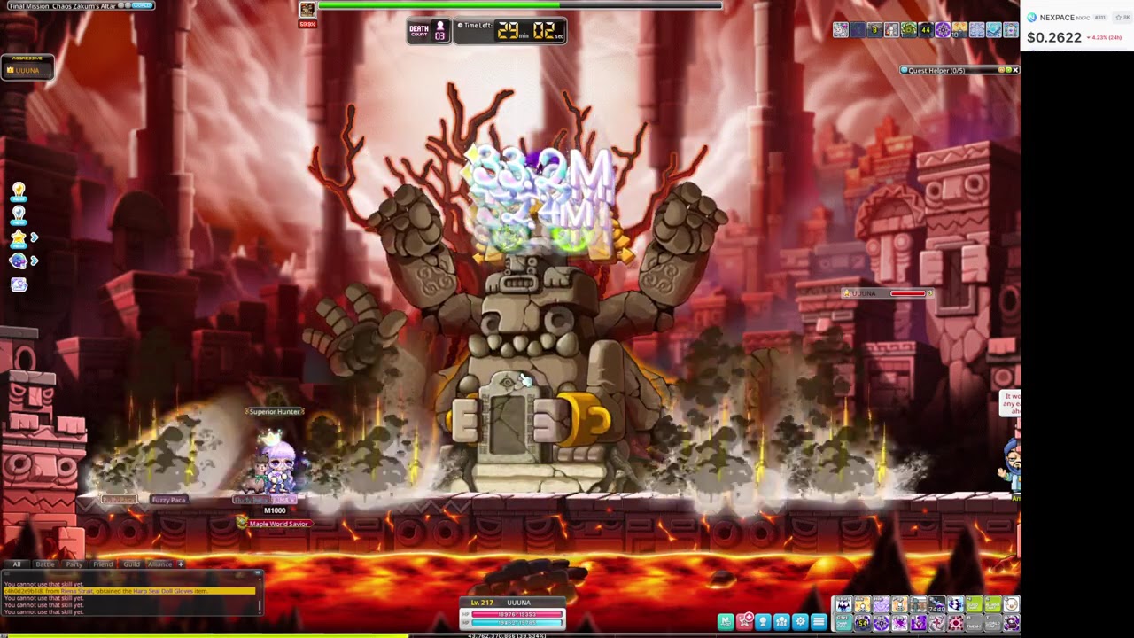 楓之谷MSU solo混沌炎魔/混沌扎昆 Chaos Zakum 夜使者 2.7m