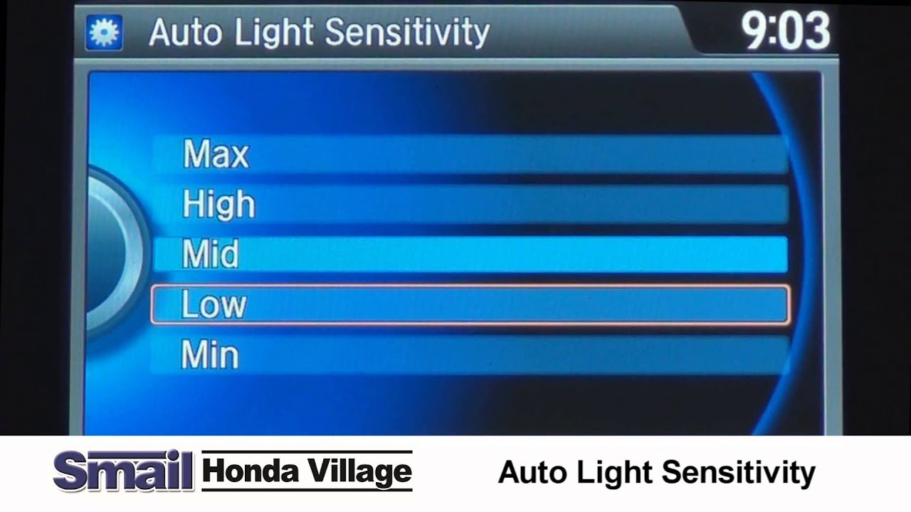 Setting Auto Light Sensitivity in a Honda Vehicles YouTube