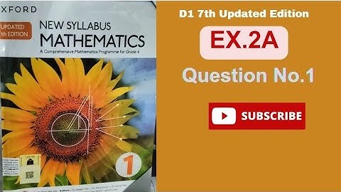 Exercise 2A.Question#1 D1 updated 7th Edition|Integers