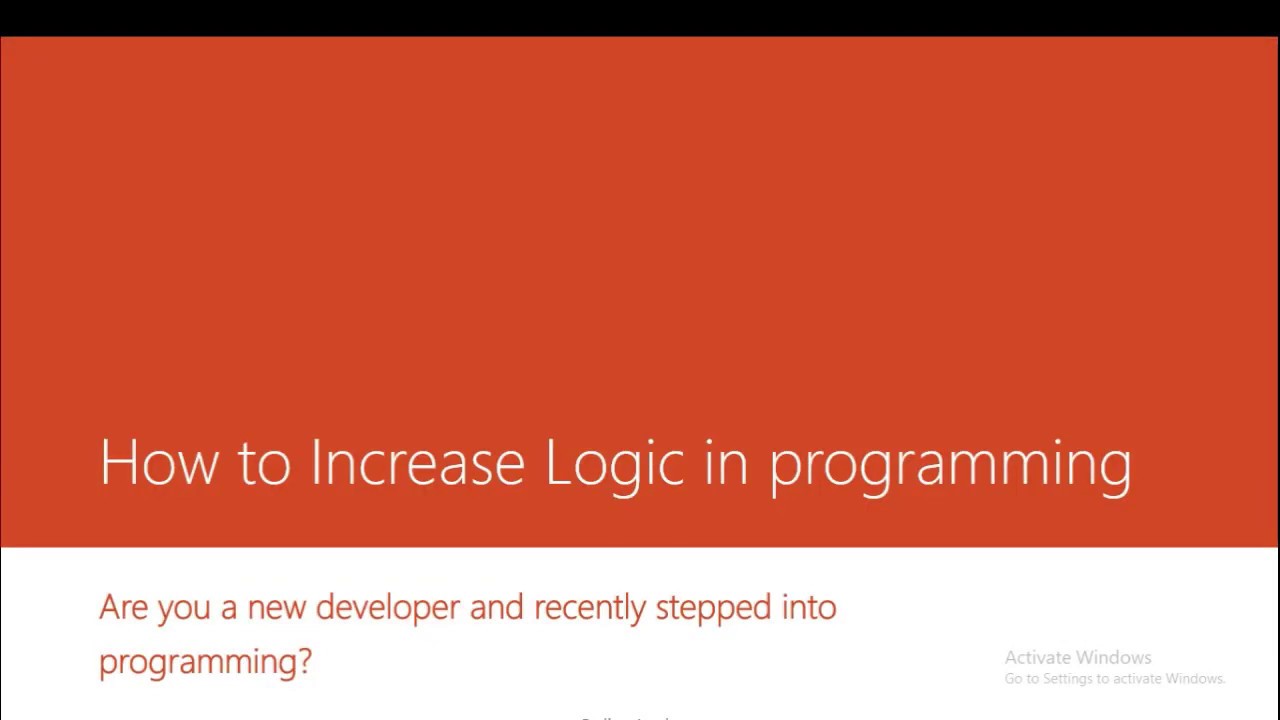how to increase logic in any programming language - YouTube