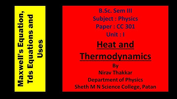 Lecture 3, B.Sc.Sem III, Physics Paper : 301, Unit 1: Heat and Thermodynamics