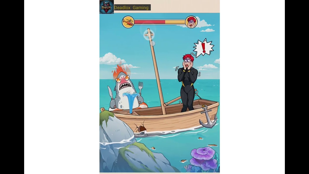 Brain Puzzle 3 Crazy Mind Level 53 Shark Crisis. Walkthrough Gameplay 