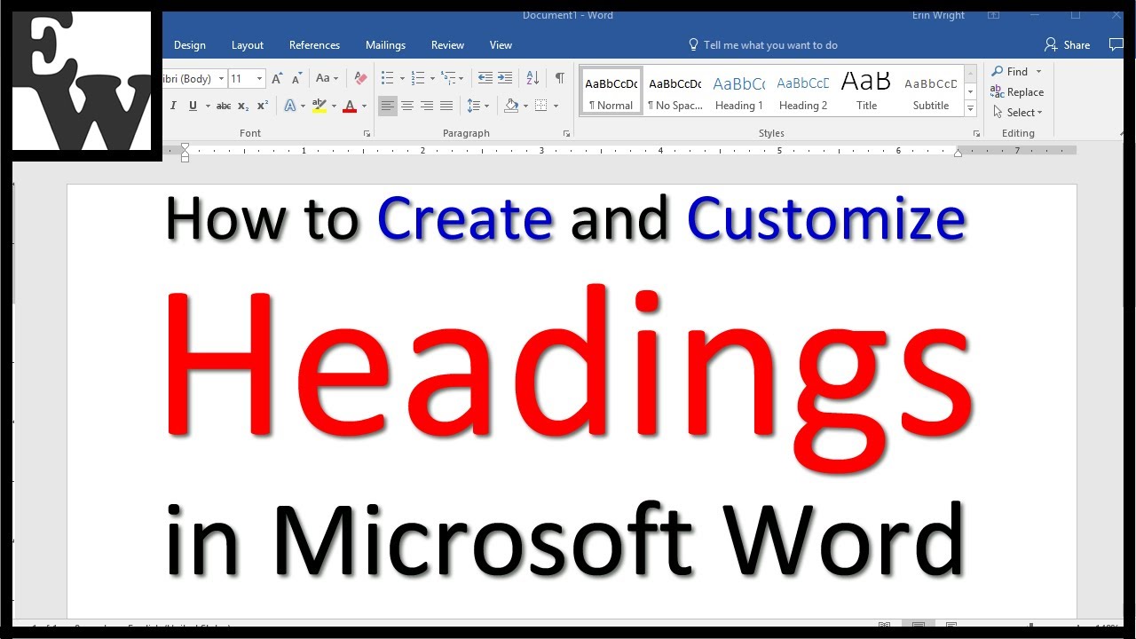 create new heading styles in word to display in outline