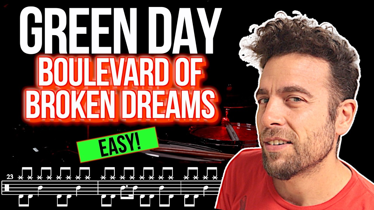 Greenday - Boulevard Of Broken Dreams - Drum cover (with scrolling drum score)