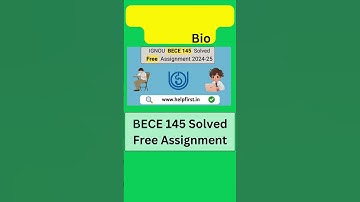 IGNOU BECE 145 Solved Free Assignment 2024-25 #ignouassignmentfrontpage