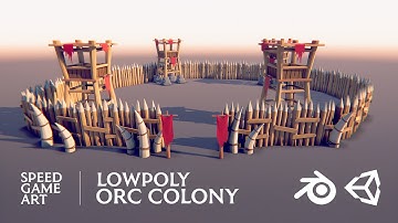 (ORC COLONY #05) 3d LOWPOLY Orc Village in Blender 3d & Unity HDRP | Blender Speed Modeling