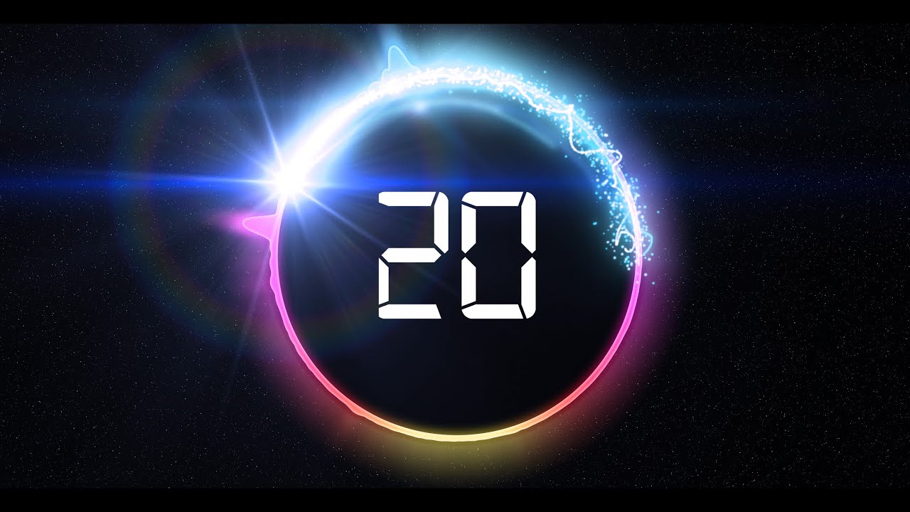 Countdown Timer 20 sec ( v 466 ) news theme - circle equalizer effects