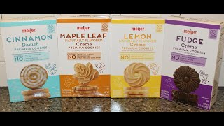 Meijer Premium Cookies: Cinnamon Danish, Maple Leaf Crème, Lemon Crème & Fudge Crème Review
