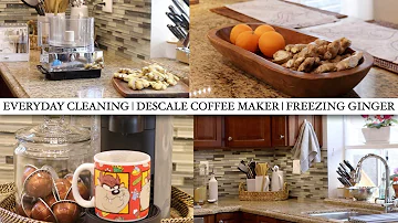 DAILY CLEAN & TIDY | KITCHEN CLEAN | COFFEE DESCALE | FREEZE GINGER | CLEANING MOTIVATION
