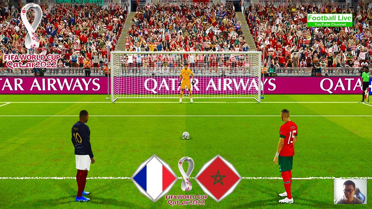 FRANCE vs MOROCCO Penalty Shootout Semi Final FIFA World Cup 2022 Mbappe v Hakimi PES Gameplay