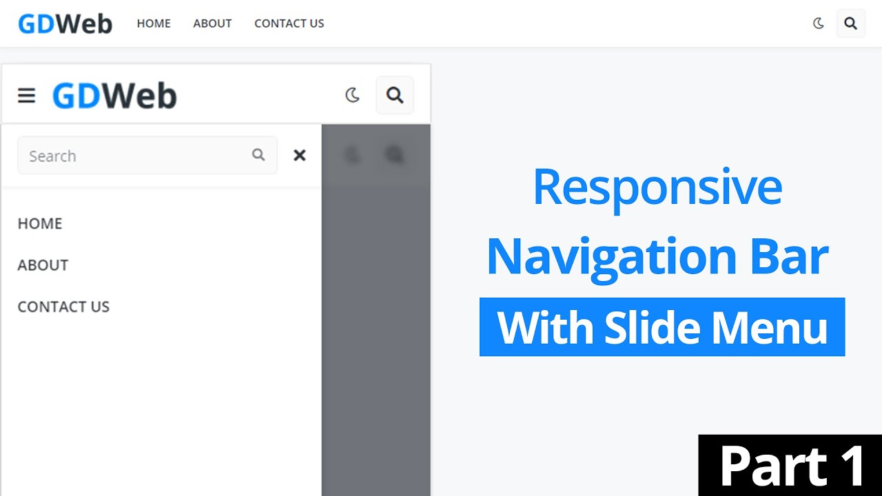 Responsive Navigation Bar With Slide Menu Using Only HTML, CSS and ...