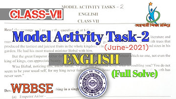 Model activity task-2 || class-vii || English || june-2021 || wbbse