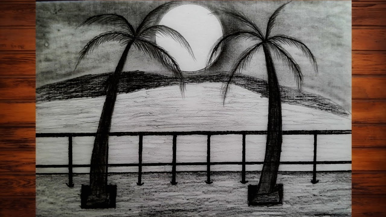 how-to-draw-sunset-scenery-with-pencil-pencil-drawing-for-beginners