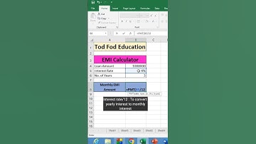 EMI Calculator in #microsoft  #excel #msexcel #shorts #computer #education