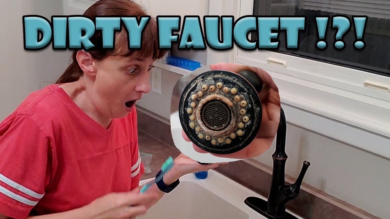 The EASY WAY to CLEAN your kitchen faucet sprayer head (popping bubble
