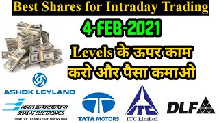 Ashok Leyland Share Levels for 4 Feb 2021 | ITC, BEL , NTPC,Tata Motors, DLF Levels for 4 Feb 2021