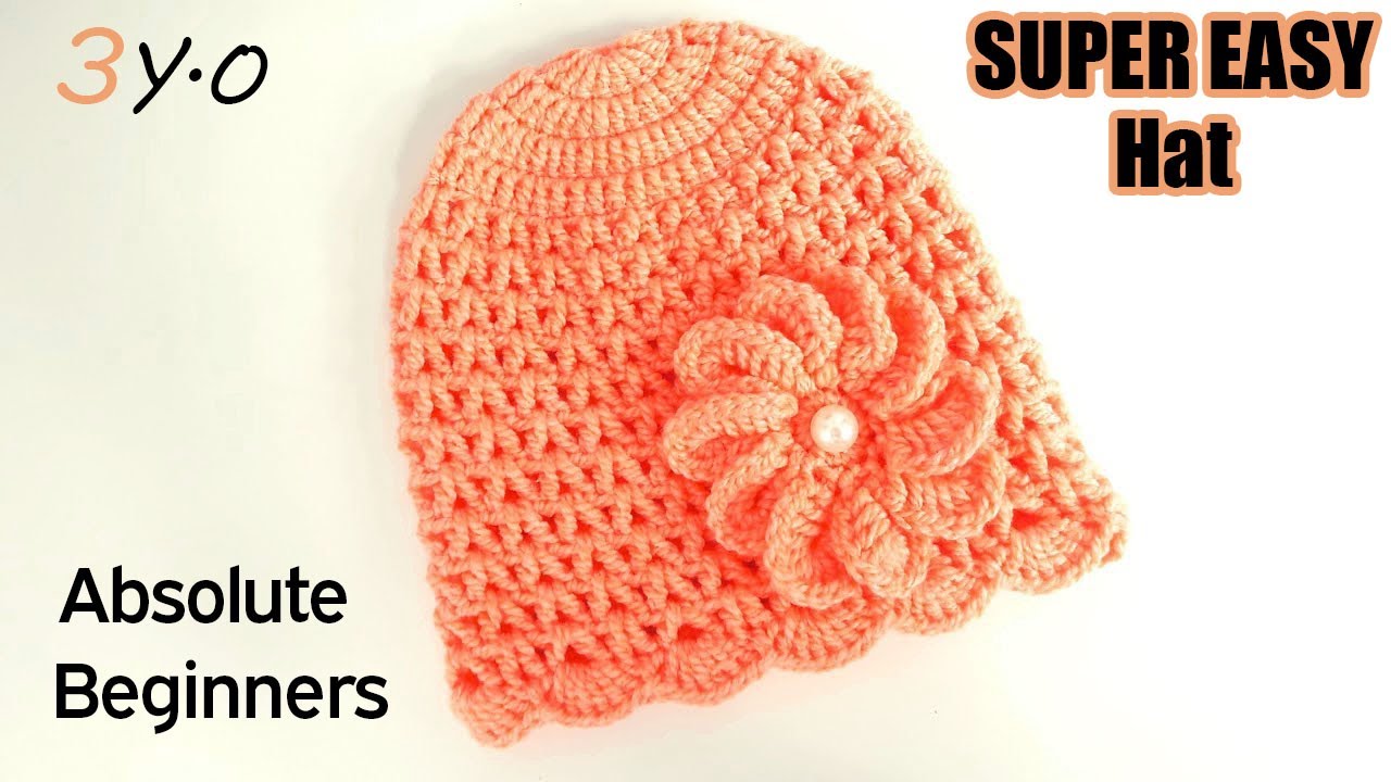 girls crochet hat with flower