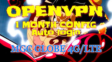 OPENVPN 1 MONTH CONFIG AUTO LOGIN [ MGC APN GLOBE 4G/LTE ]
