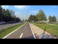 Велодорожка Коломенская набережная в районе Нагатинский Затон Москва на велосипеде