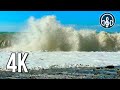 Storm on the Black Sea in Sochi. Sounds of sea waves. 3 hours of video in 4K.