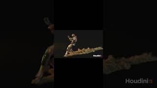 Character Ground Interaction with Debris and Dust in Houdini #shorts