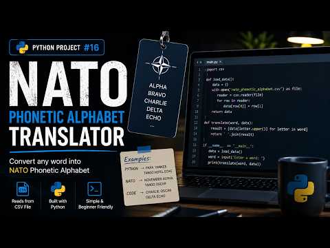 Python Project #16 | NATO Phonetic Alphabet Translator (Beginner Friendly)