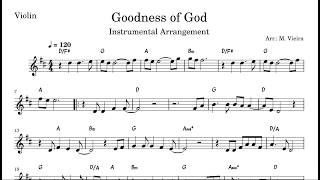 Goodness of God - Bethel Music | Sheet Music for Violin, Alto Sax &amp; Trumpet
