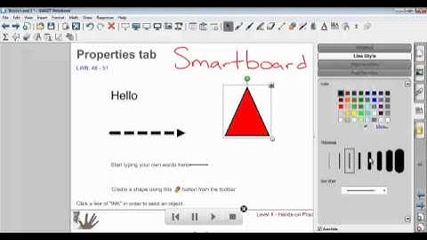 SMART Notebook Properties Tab