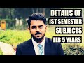 1st semester subjects details llb 5 years  the law channel